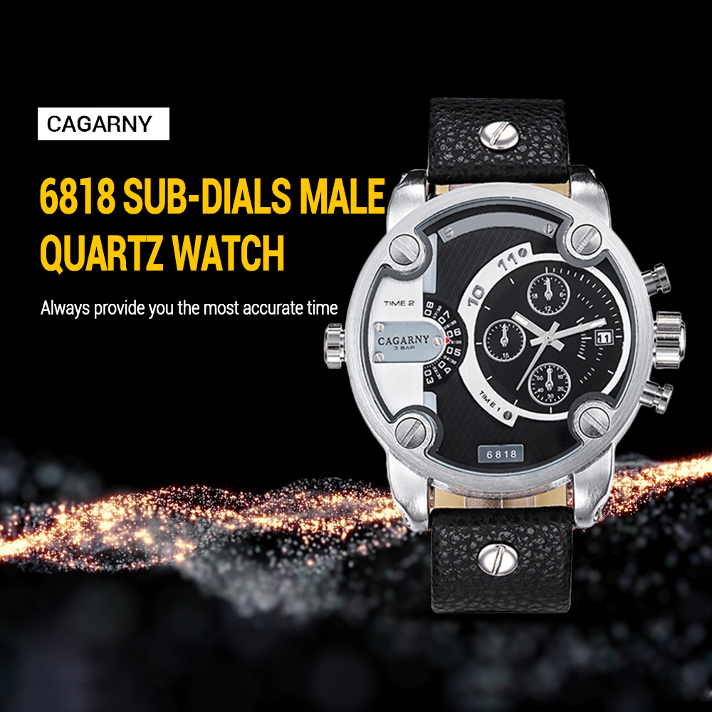 CAGARNY 6818 Fashion Decorative Sub-dials Male Quartz Watch 