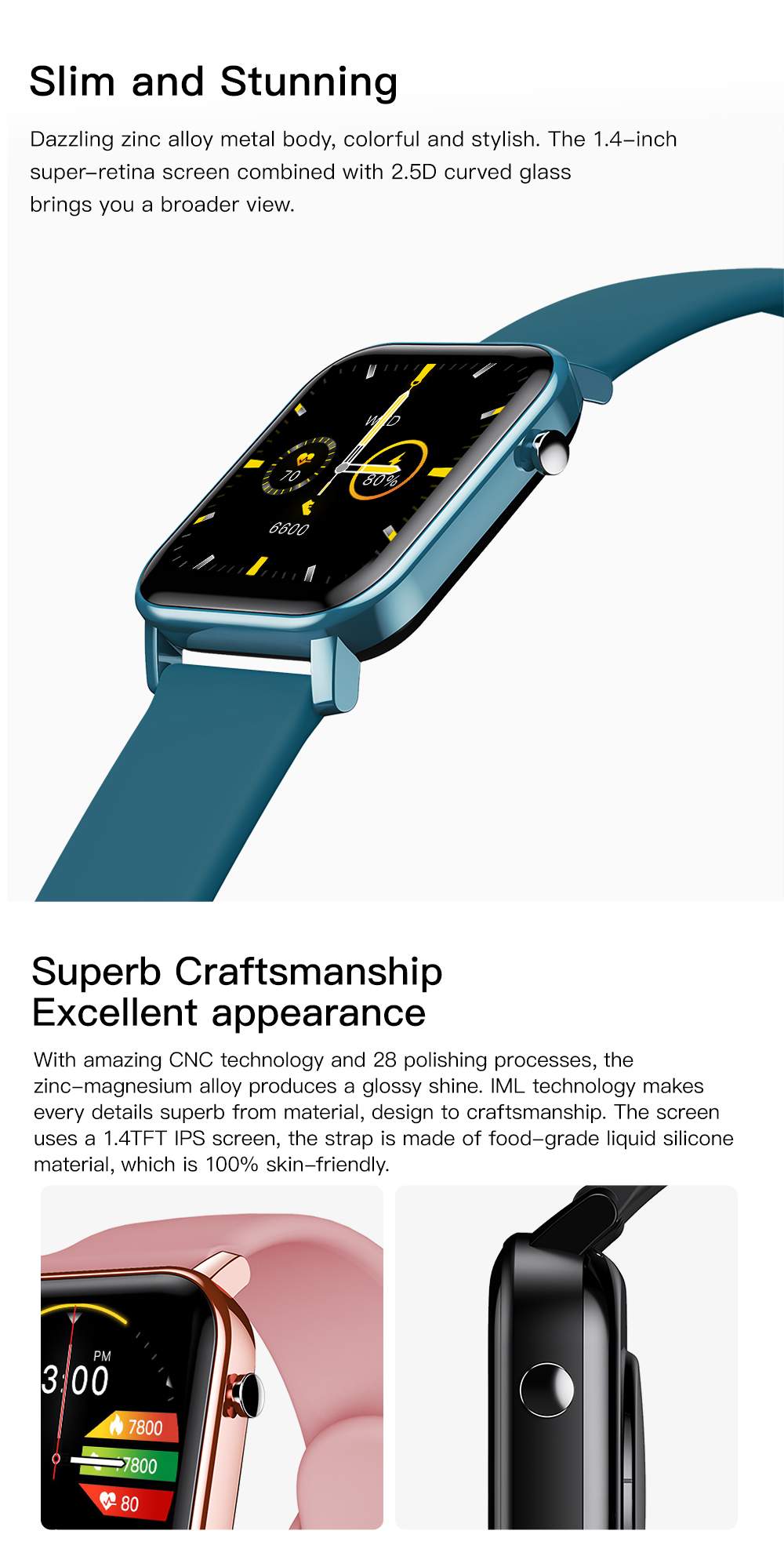 Kospet GTO Smart Watch Slim and Stunning, Superb Craftsmanship Excellent appearance