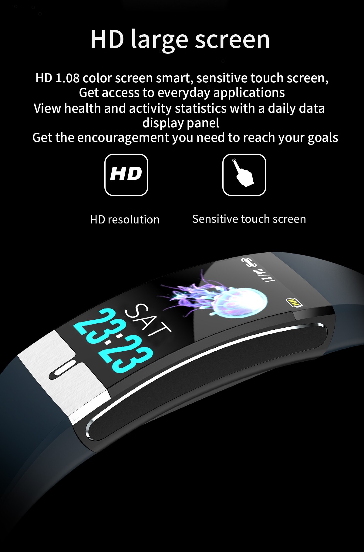 E66 Temperature Measure Smart Watch HD large screen