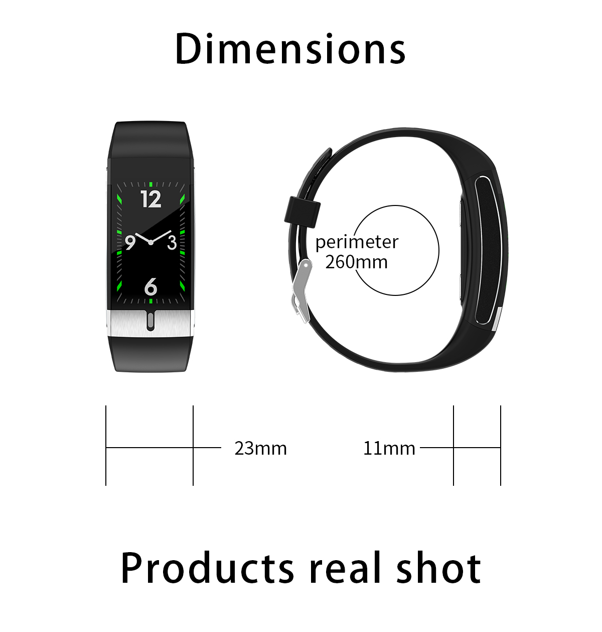 E66 Temperature Measure Smart Watch size